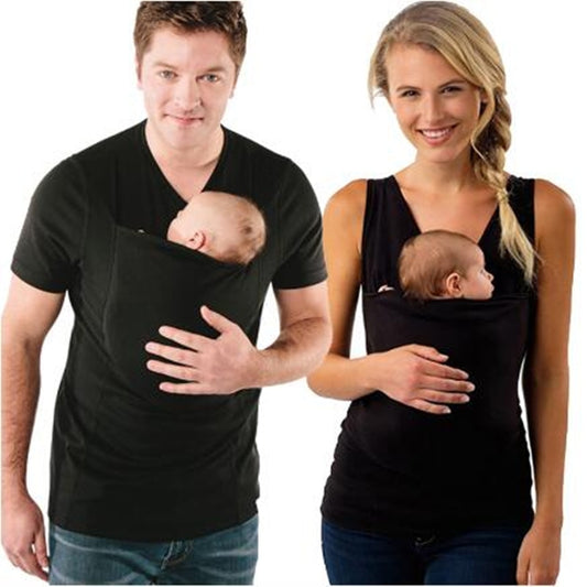 Kangaroo Pocket T-Shirt For Father & Mother - Tanbobo Shop